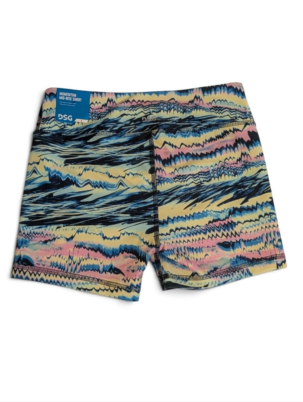 DSG Girls Momentum Mid-Rise Shorts Size M (10-12) NWT Abstract Wave